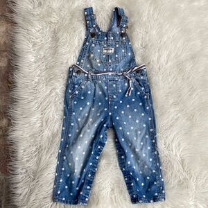 Oshkosh B’gosh Toddler Girl Poka Dot Overall Size 18 Months